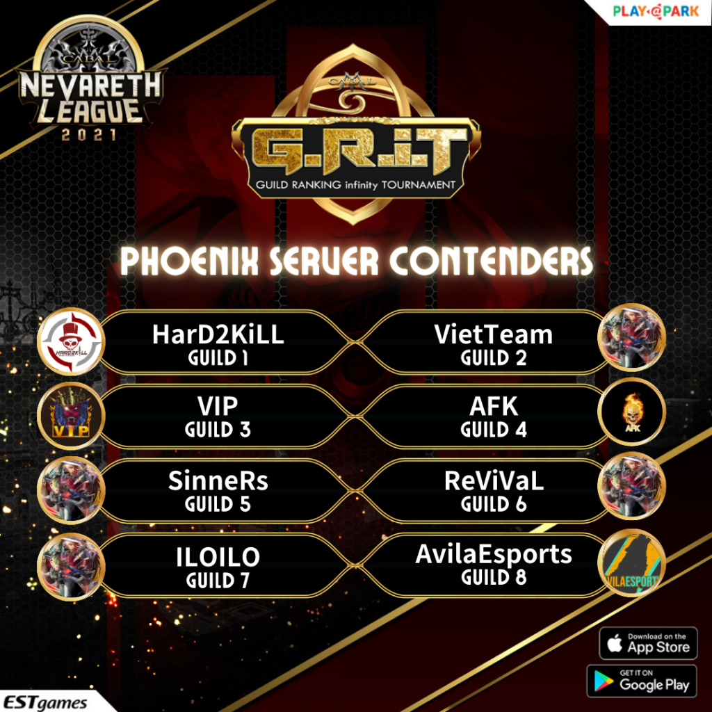 GRiT Nevareth League Top 8 Guilds Phoenix Server
